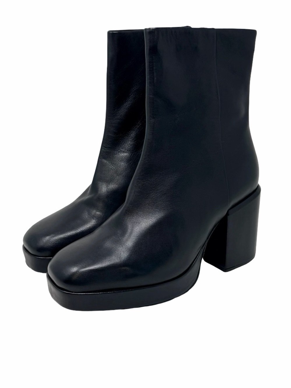 Seychelles Sweet Lady Platform Ankle Boots Size 8.5 Black Leather Chunky Heel
